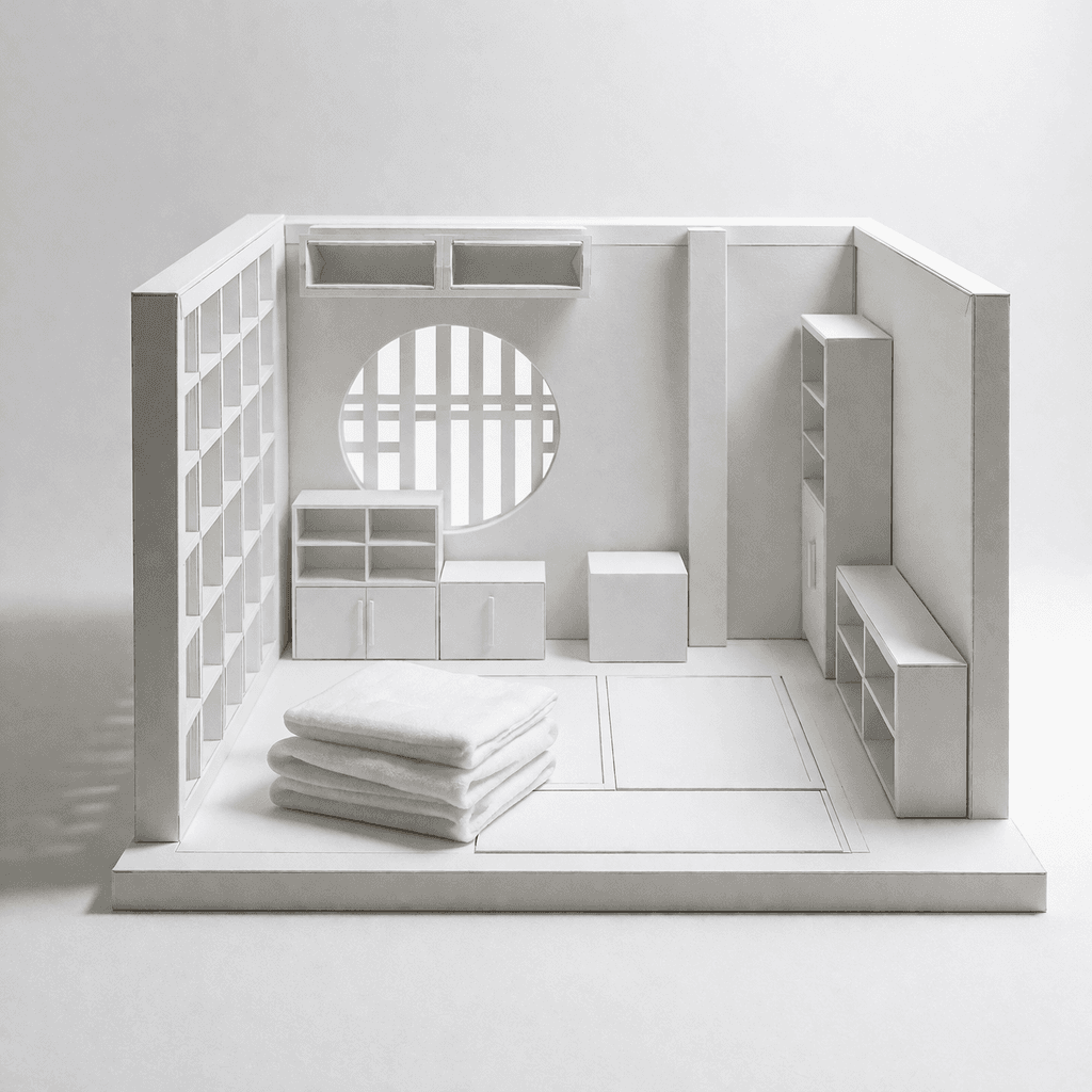 Architectural model of a shared interior space